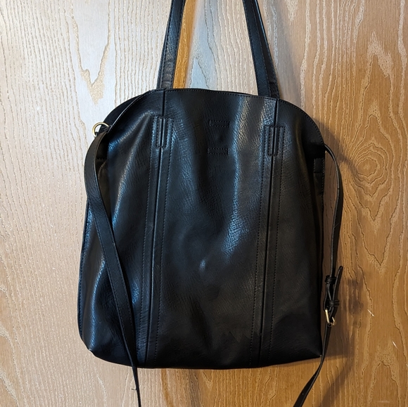 NWOT - ANTIK KRAFT Faith tote bag - Bag in a bag!.Vegan Leather Black Bags - Picture 3 of 11